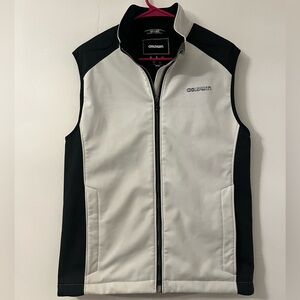 Goldwin Softshell Fleece Lined Vest White Black G17405E Padded Shoulders Ski